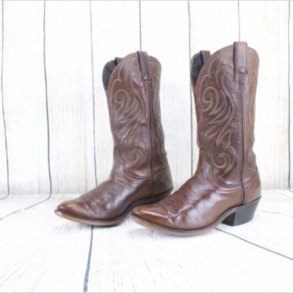 Vintage Laredo Women's Brown Leather Western Rodeo Boots Size 7 - Picture 2 of 8